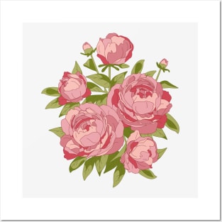 Peony Bouquet Posters and Art